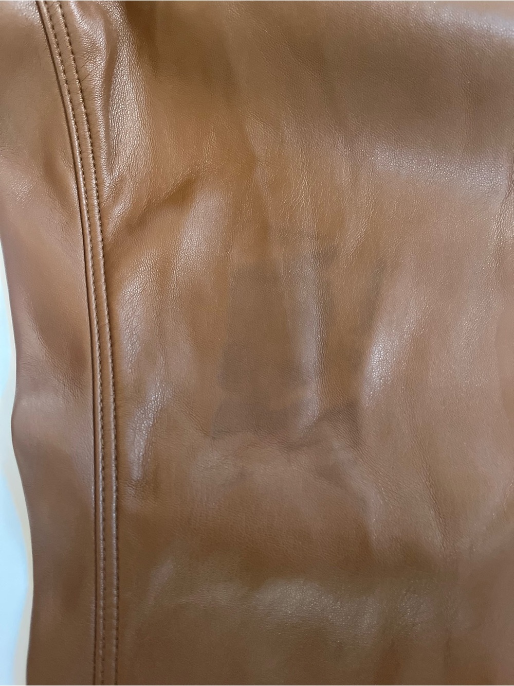 Good American Good Icon Better Than Leather High Rise Burnt Caramel Boot Pants - Picture 14 of 16